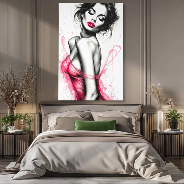 Tablou Canvas Premium, LuxCanva® P1030, Dansul Seductiei, Sexy, Trup, Femeie, Contur, Senzual, Pasiune, Dorinta, Frumusete, Magnetism, Dormitor, Living