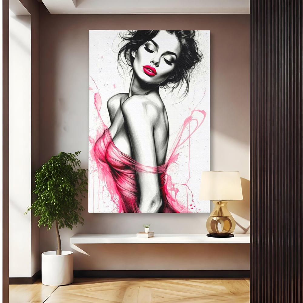 Tablou Canvas Premium, LuxCanva® P1030, Dansul Seductiei, Sexy, Trup, Femeie, Contur, Senzual, Pasiune, Dorinta, Frumusete, Magnetism, Dormitor, Living