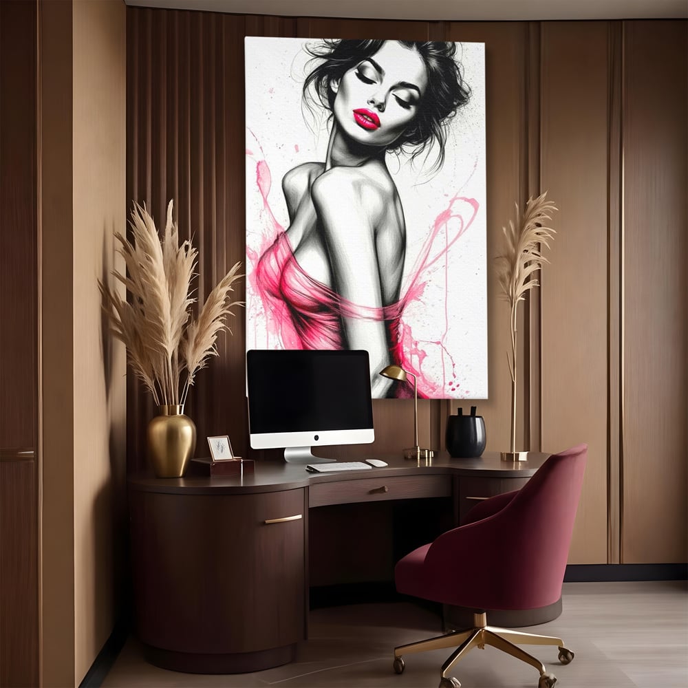 Tablou Canvas Premium, LuxCanva® P1030, Dansul Seductiei, Sexy, Trup, Femeie, Contur, Senzual, Pasiune, Dorinta, Frumusete, Magnetism, Dormitor, Living