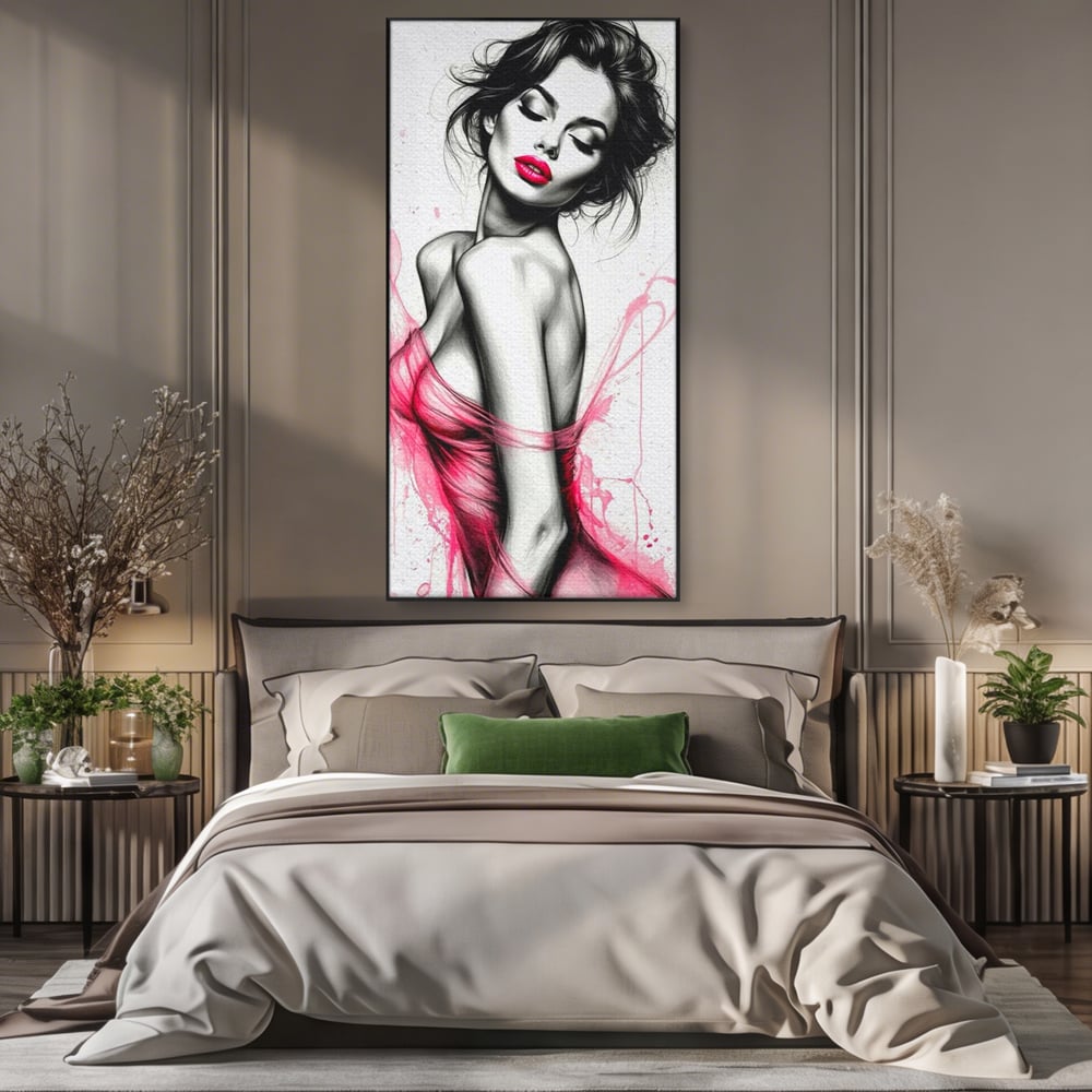 Tablou Canvas Premium, LuxCanva® P1030, Dansul Seductiei, Sexy, Trup, Femeie, Contur, Senzual, Pasiune, Dorinta, Frumusete, Magnetism, Dormitor, Living