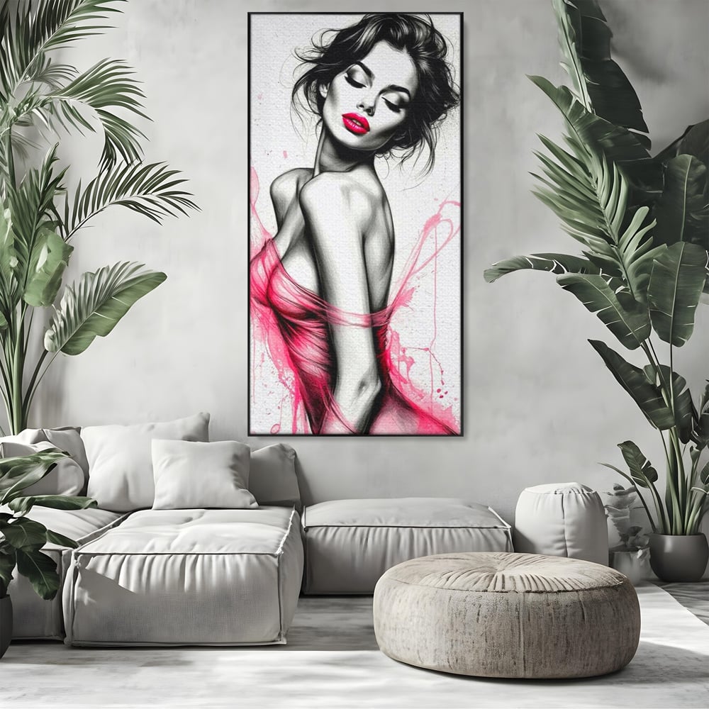 Tablou Canvas Premium, LuxCanva® P1030, Dansul Seductiei, Sexy, Trup, Femeie, Contur, Senzual, Pasiune, Dorinta, Frumusete, Magnetism, Dormitor, Living
