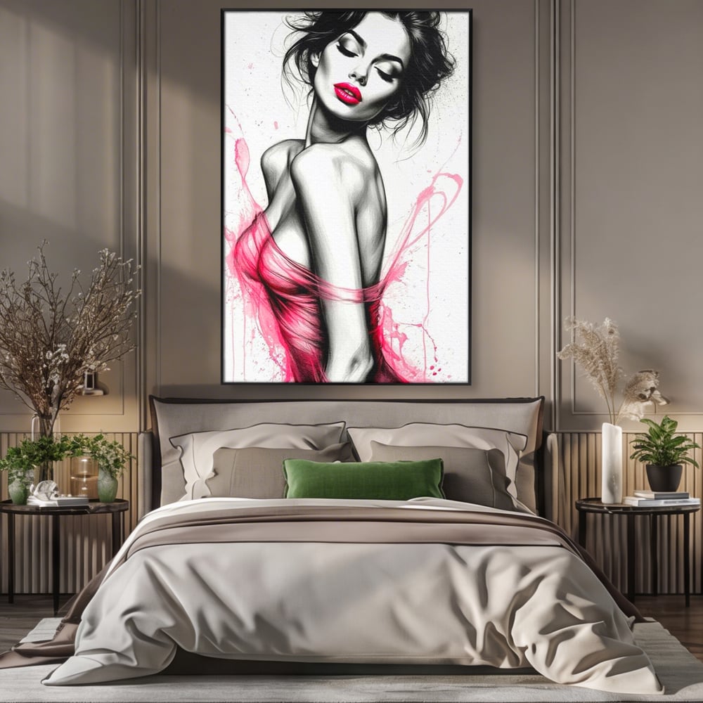 Tablou Canvas Premium, LuxCanva® P1030, Dansul Seductiei, Sexy, Trup, Femeie, Contur, Senzual, Pasiune, Dorinta, Frumusete, Magnetism, Dormitor, Living