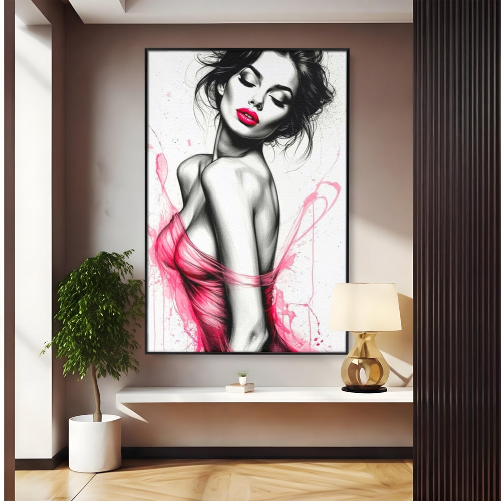Tablou Canvas Premium, LuxCanva® P1030, Dansul Seductiei, Sexy, Trup, Femeie, Contur, Senzual, Pasiune, Dorinta, Frumusete, Magnetism, Dormitor, Living