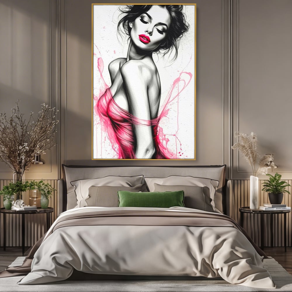 Tablou Canvas Premium, LuxCanva® P1030, Dansul Seductiei, Sexy, Trup, Femeie, Contur, Senzual, Pasiune, Dorinta, Frumusete, Magnetism, Dormitor, Living