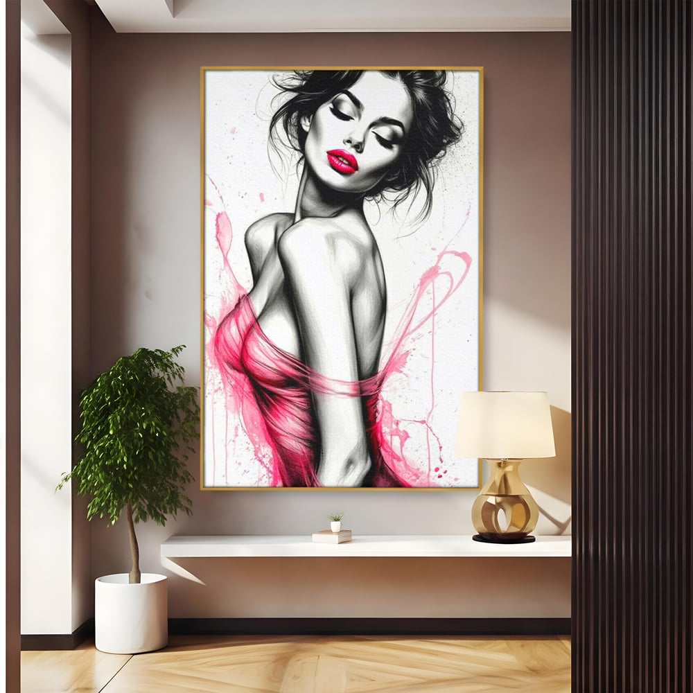 Tablou Canvas Premium, LuxCanva® P1030, Dansul Seductiei, Sexy, Trup, Femeie, Contur, Senzual, Pasiune, Dorinta, Frumusete, Magnetism, Dormitor, Living