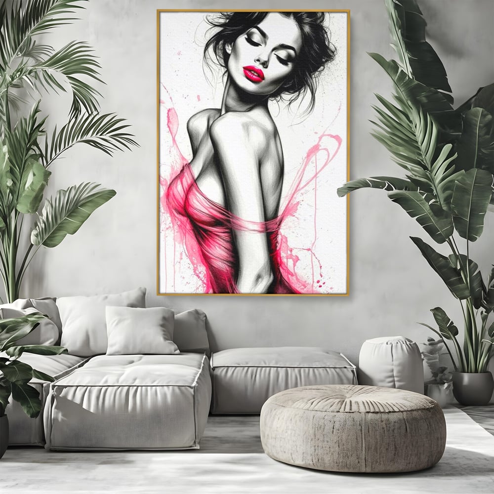 Tablou Canvas Premium, LuxCanva® P1030, Dansul Seductiei, Sexy, Trup, Femeie, Contur, Senzual, Pasiune, Dorinta, Frumusete, Magnetism, Dormitor, Living