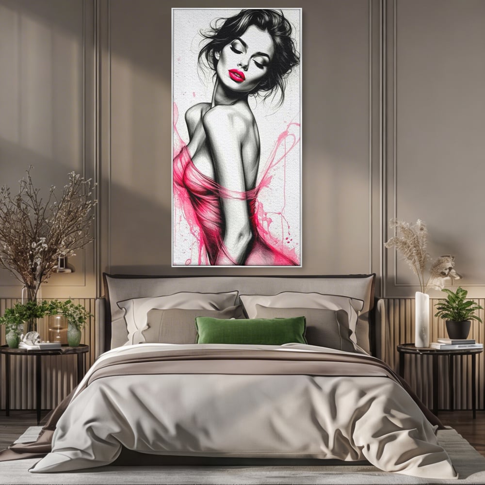 Tablou Canvas Premium, LuxCanva® P1030, Dansul Seductiei, Sexy, Trup, Femeie, Contur, Senzual, Pasiune, Dorinta, Frumusete, Magnetism, Dormitor, Living