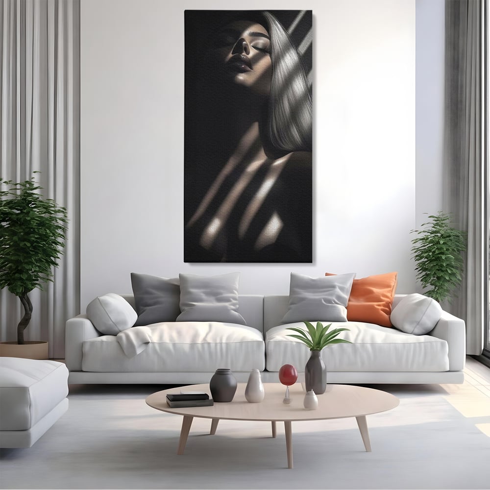 Tablou Canvas Premium, LuxCanva® P1031, Euforia Trupului, Feminitate, Seductie, Umbra, Lumina, Silueta, Sexy, Atractie, Dorinta, Dormitor, Living