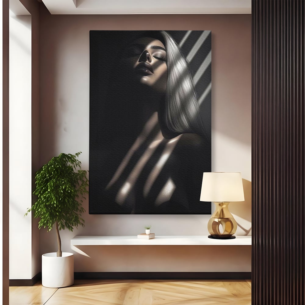 Tablou Canvas Premium, LuxCanva® P1031, Euforia Trupului, Feminitate, Seductie, Umbra, Lumina, Silueta, Sexy, Atractie, Dorinta, Dormitor, Living