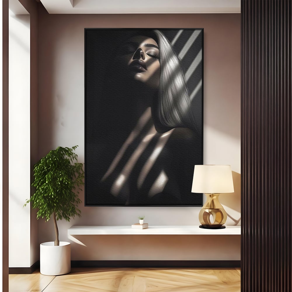 Tablou Canvas Premium, LuxCanva® P1031, Euforia Trupului, Feminitate, Seductie, Umbra, Lumina, Silueta, Sexy, Atractie, Dorinta, Dormitor, Living
