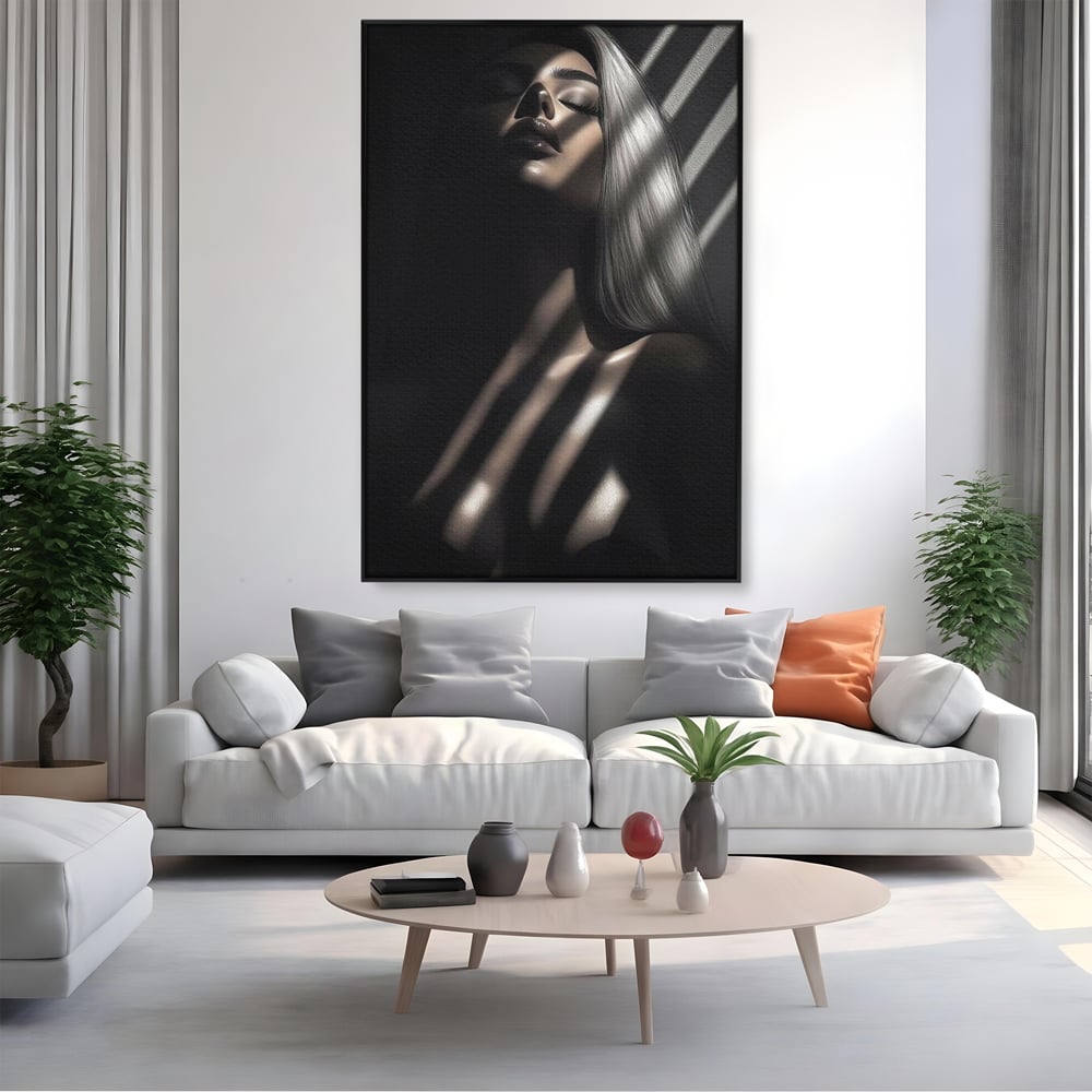 Tablou Canvas Premium, LuxCanva® P1031, Euforia Trupului, Feminitate, Seductie, Umbra, Lumina, Silueta, Sexy, Atractie, Dorinta, Dormitor, Living