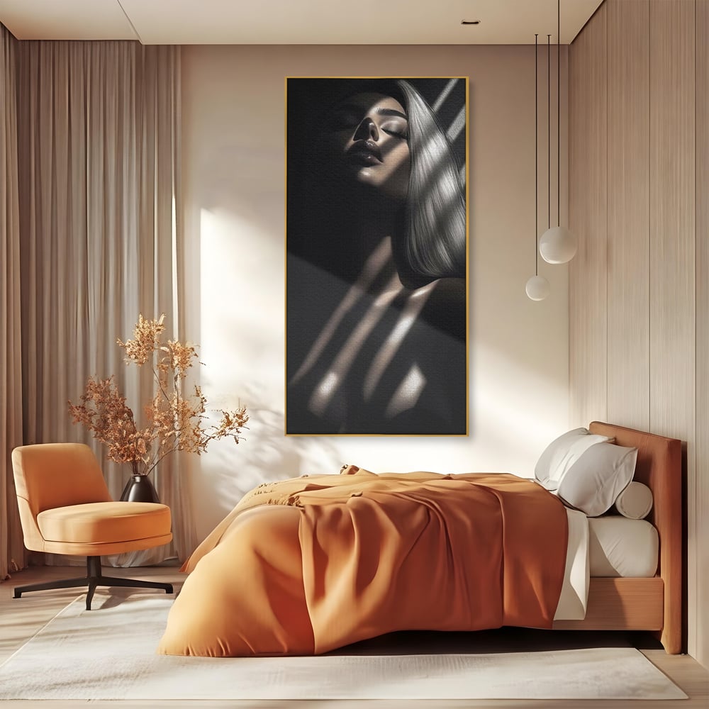 Tablou Canvas Premium, LuxCanva® P1031, Euforia Trupului, Feminitate, Seductie, Umbra, Lumina, Silueta, Sexy, Atractie, Dorinta, Dormitor, Living