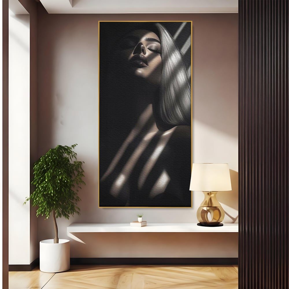 Tablou Canvas Premium, LuxCanva® P1031, Euforia Trupului, Feminitate, Seductie, Umbra, Lumina, Silueta, Sexy, Atractie, Dorinta, Dormitor, Living