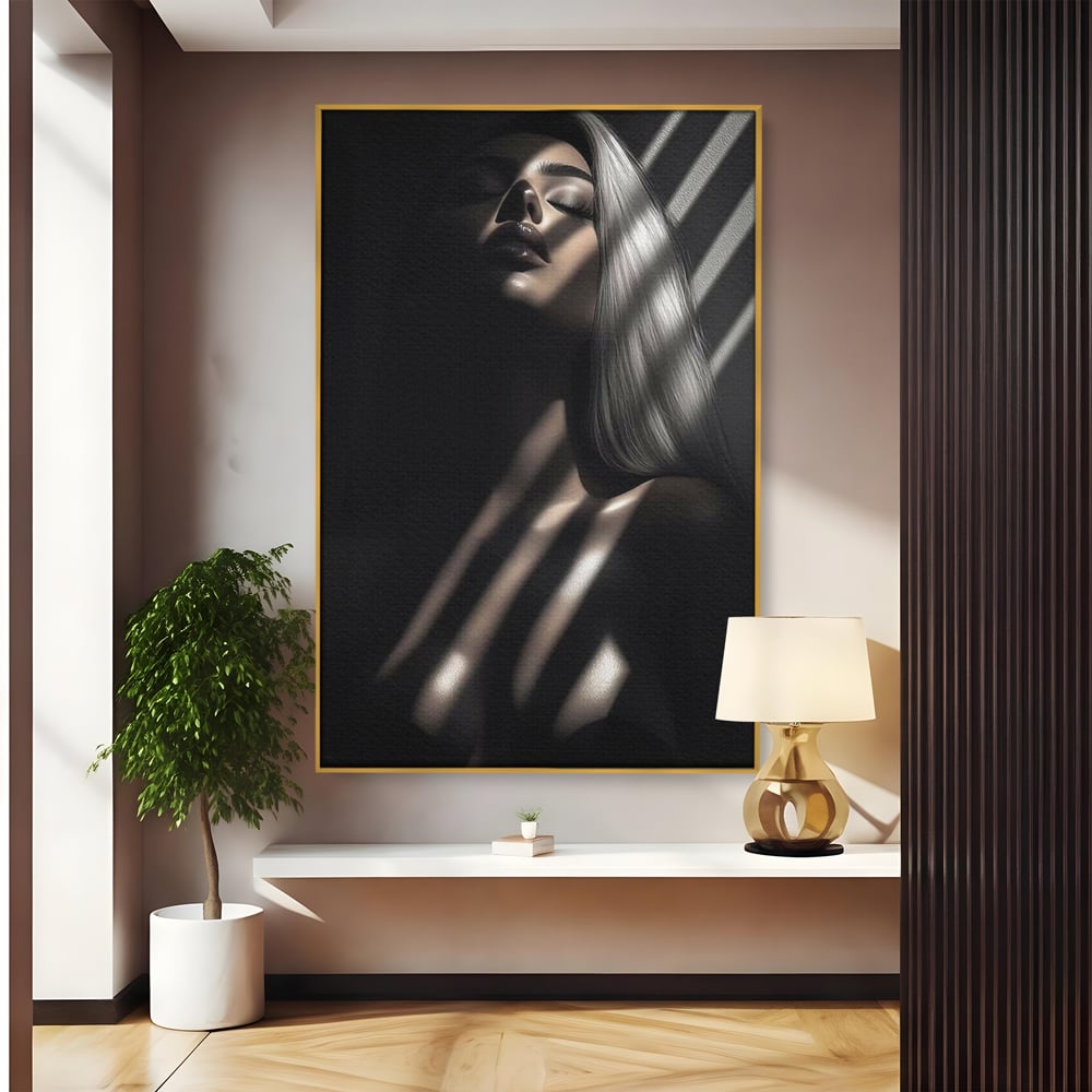 Tablou Canvas Premium, LuxCanva® P1031, Euforia Trupului, Feminitate, Seductie, Umbra, Lumina, Silueta, Sexy, Atractie, Dorinta, Dormitor, Living