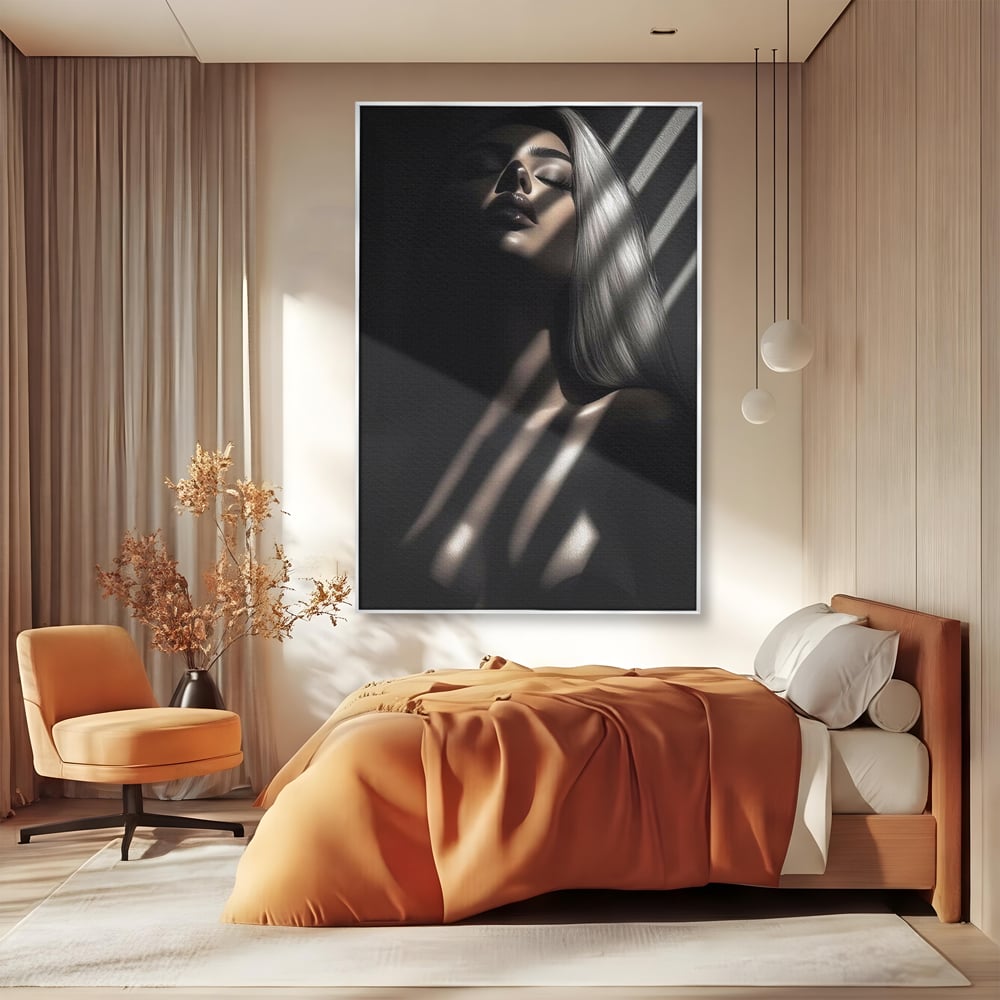 Tablou Canvas Premium, LuxCanva® P1031, Euforia Trupului, Feminitate, Seductie, Umbra, Lumina, Silueta, Sexy, Atractie, Dorinta, Dormitor, Living