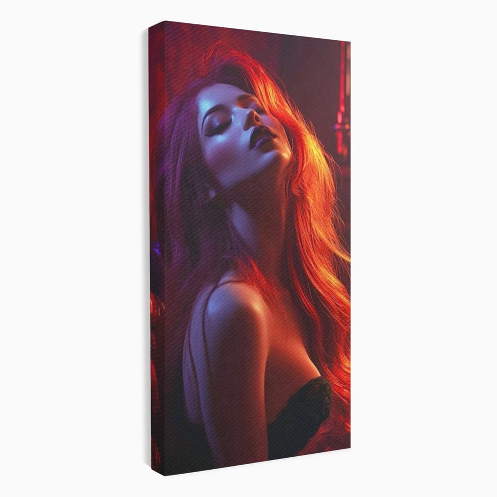 Tablou Canvas Premium, LuxCanva® P1032, Seductie Fierbinte, Frumusete, Femeie, Sexy, Senzual, Foc, Caldura, Flacari, Lumina, Mister, Dormitor, Living
