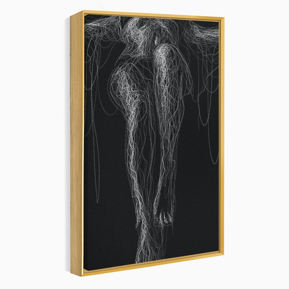 Leinwand Premium Canvas Wandkunst, LuxCanva® P1033, Himmelfahrt des Körpers, Weiß, Schwarz, Linien, Abstrakt, Abstrakt, Frau, Silhouette, Sexy, Silhouette, Umriss, Umriss, künstlerisch, Schlafzimmer, Wohnzimmer