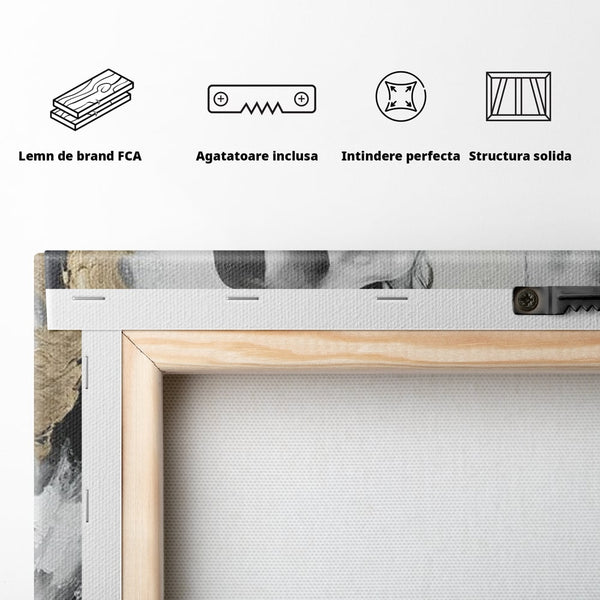 Leinwand Premium Canvas Wandkunst, LuxCanva® P1034, Leidenschaftliche Wende, Gold, Weiblich, Sexy, Silhouette, Silhouette, Körper, Elegant, Verführerisch, Weiß, Schwarz, Schlafzimmer, Wohnzimmer