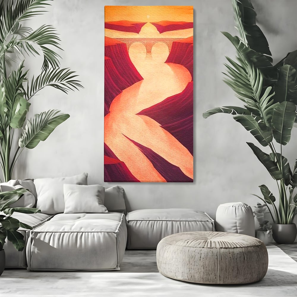 Tablou Canvas Premium, LuxCanva® P1035, Raul Dorintei, Trup, Silueta, Iluzie, Caldura, Apus, Lumina, Feminin, Intens, Dormitor, Living