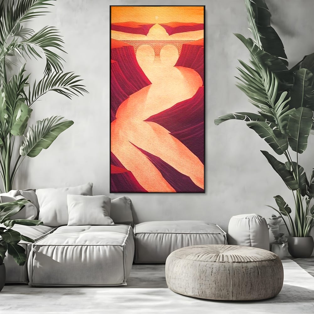 Tablou Canvas Premium, LuxCanva® P1035, Raul Dorintei, Trup, Silueta, Iluzie, Caldura, Apus, Lumina, Feminin, Intens, Dormitor, Living