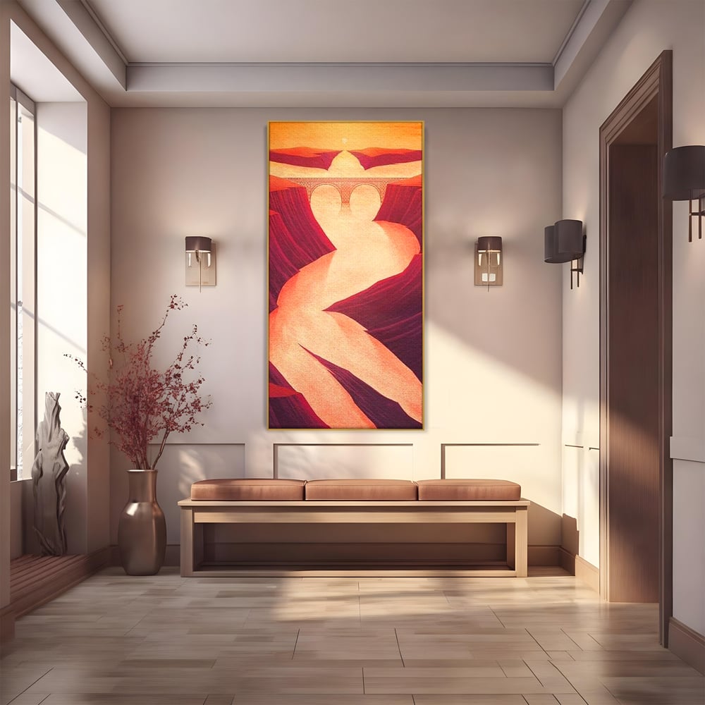 Tablou Canvas Premium, LuxCanva® P1035, Raul Dorintei, Trup, Silueta, Iluzie, Caldura, Apus, Lumina, Feminin, Intens, Dormitor, Living