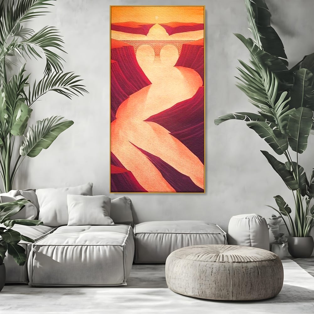 Tablou Canvas Premium, LuxCanva® P1035, Raul Dorintei, Trup, Silueta, Iluzie, Caldura, Apus, Lumina, Feminin, Intens, Dormitor, Living