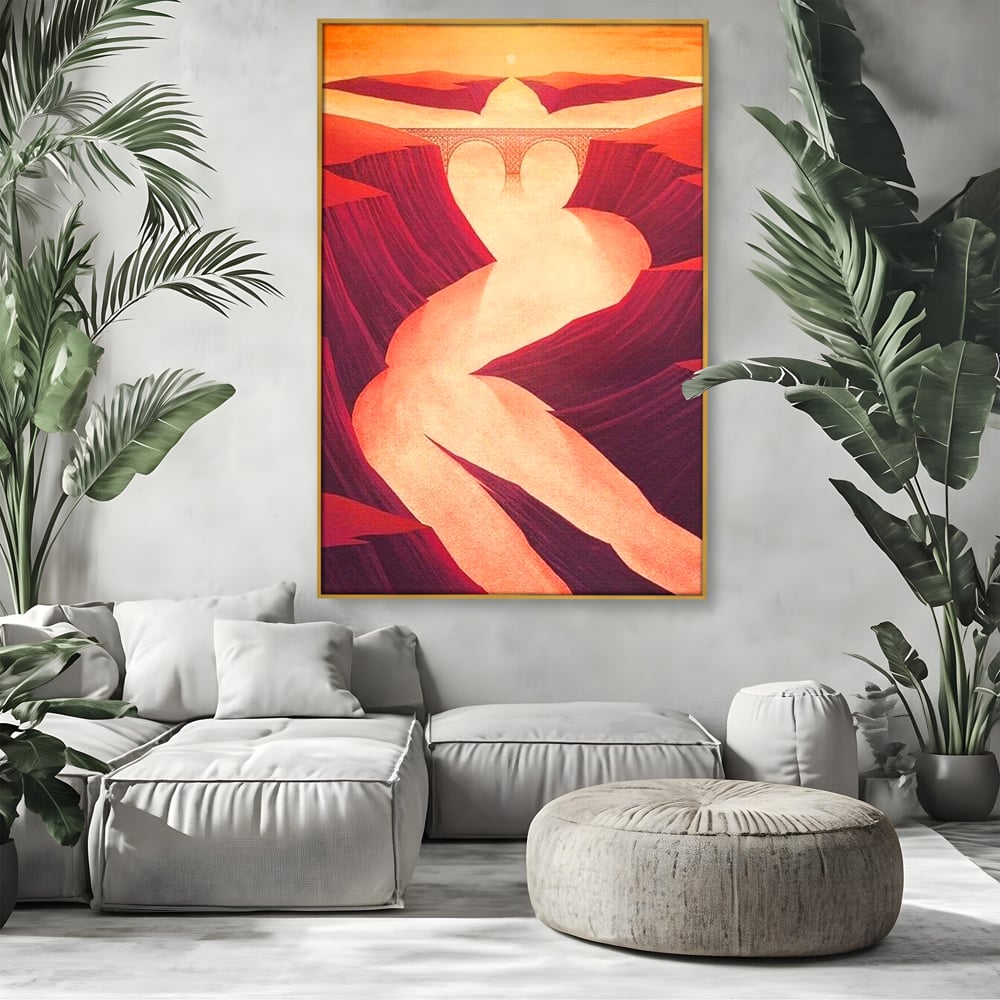 Tablou Canvas Premium, LuxCanva® P1035, Raul Dorintei, Trup, Silueta, Iluzie, Caldura, Apus, Lumina, Feminin, Intens, Dormitor, Living