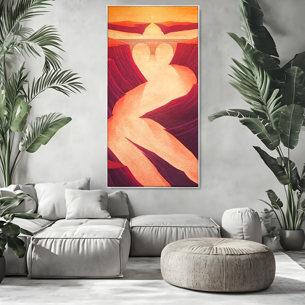 Tablou Canvas Premium, LuxCanva® P1035, Raul Dorintei, Trup, Silueta, Iluzie, Caldura, Apus, Lumina, Feminin, Intens, Dormitor, Living