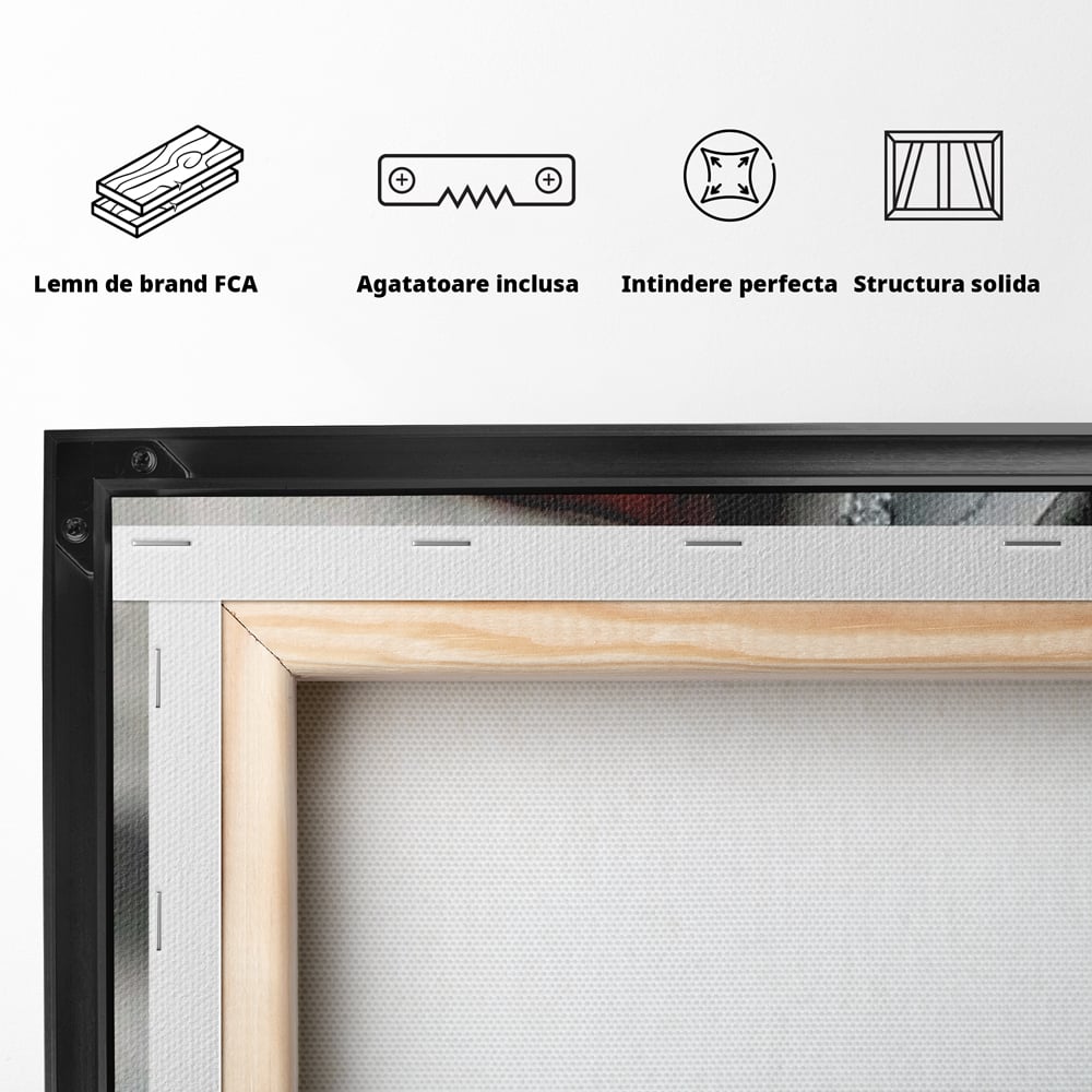 Tablou Canvas Premium, LuxCanva® P1038, Între Puritate și Păcat, Masca, Dantela, Alb, Mar, Rosu, Pacat, Inocenta, Dorinta, Privire, Fior, Tentatie, Fruct, Interzis, Living, Dormitor