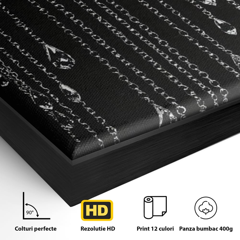 Tablou Canvas Premium, LuxCanva® P1041, Sub Ploaia de Diamante, Diamante, Ploaie, Regina, Cristal, Sclipire, Lanturi, Hipnotic, Sedinta, Fotomodel, Buze, Rosu, Living, Dormitor