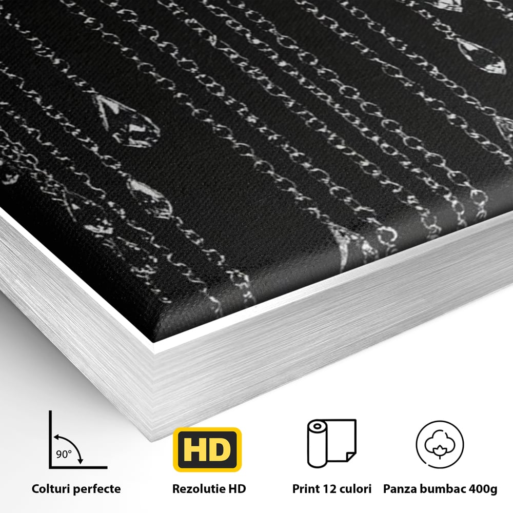 Tablou Canvas Premium, LuxCanva® P1041, Sub Ploaia de Diamante, Diamante, Ploaie, Regina, Cristal, Sclipire, Lanturi, Hipnotic, Sedinta, Fotomodel, Buze, Rosu, Living, Dormitor
