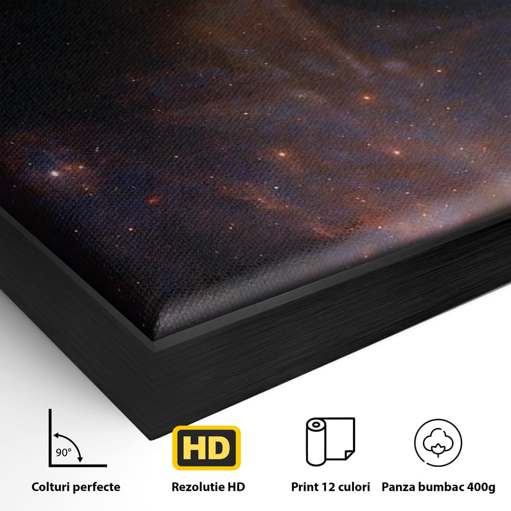 Leinwand Leinwand Wandkunst Premium, LuxCanva® P1043, In den Armen des Universums, Galaxie, Universum, Sterne, Glühen, Kosmisch, Stille, Geburt, Gelassenheit, Meditation, Frau, Ätherisch, Wohnen, Schlafzimmer