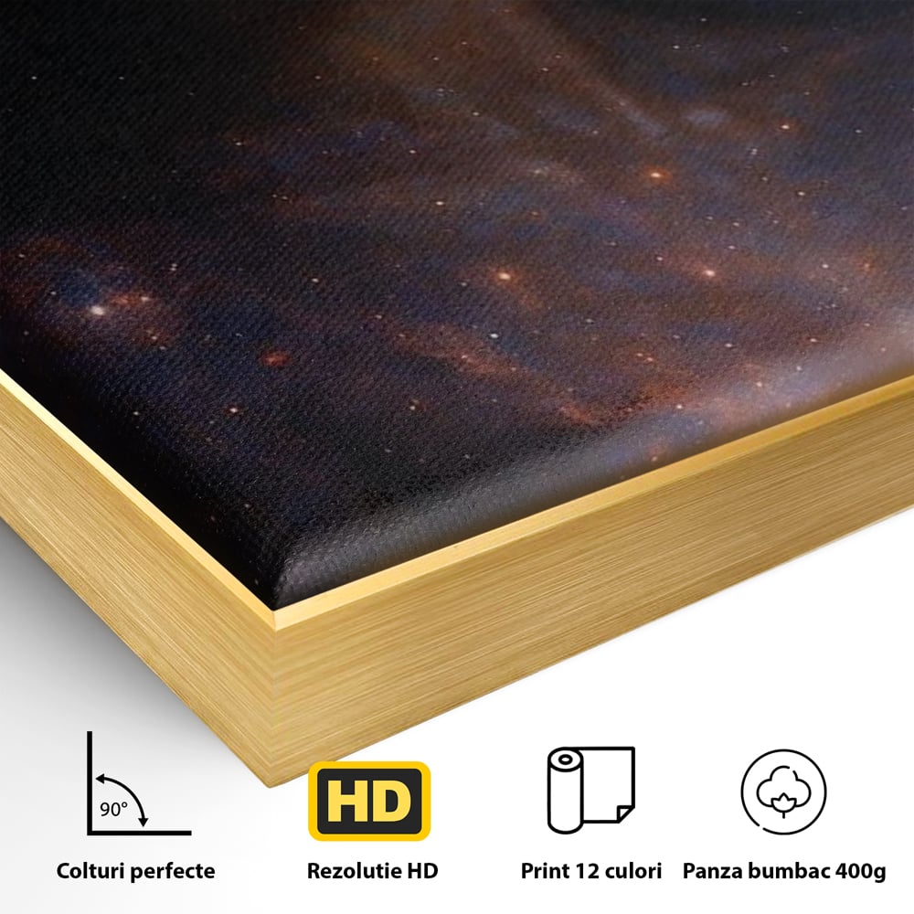 Leinwand Leinwand Wandkunst Premium, LuxCanva® P1043, In den Armen des Universums, Galaxie, Universum, Sterne, Glühen, Kosmisch, Stille, Geburt, Gelassenheit, Meditation, Frau, Ätherisch, Wohnen, Schlafzimmer