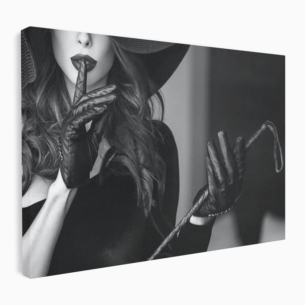 Tablou Canvas Premium, LuxCanva® P1047, Puterea din Mănuși, Autoritate, Manusi, Eleganta, Palarie, Putere, Feminina, Teatralitate, Senzualitate, Provocare, Sexy, Living, Dormitor