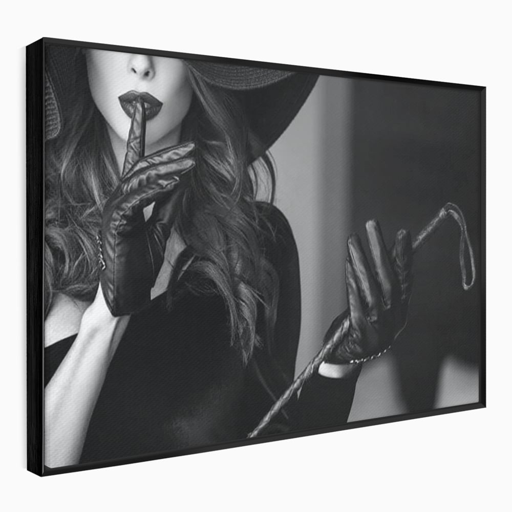 Tablou Canvas Premium, LuxCanva® P1047, Puterea din Mănuși, Autoritate, Manusi, Eleganta, Palarie, Putere, Feminina, Teatralitate, Senzualitate, Provocare, Sexy, Living, Dormitor