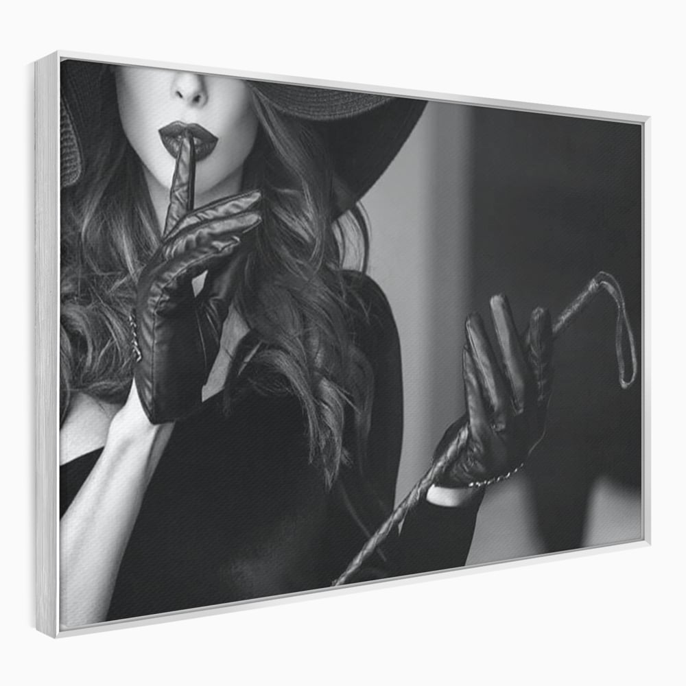 Tablou Canvas Premium, LuxCanva® P1047, Puterea din Mănuși, Autoritate, Manusi, Eleganta, Palarie, Putere, Feminina, Teatralitate, Senzualitate, Provocare, Sexy, Living, Dormitor
