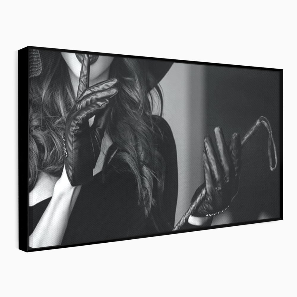 Tablou Canvas Premium, LuxCanva® P1047, Puterea din Mănuși, Autoritate, Manusi, Eleganta, Palarie, Putere, Feminina, Teatralitate, Senzualitate, Provocare, Sexy, Living, Dormitor