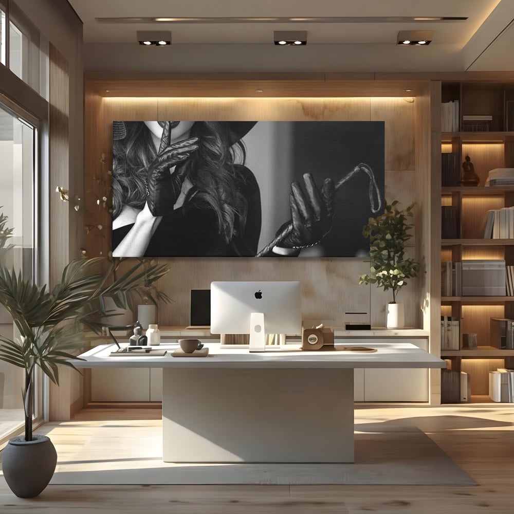 Tablou Canvas Premium, LuxCanva® P1047, Puterea din Mănuși, Autoritate, Manusi, Eleganta, Palarie, Putere, Feminina, Teatralitate, Senzualitate, Provocare, Sexy, Living, Dormitor