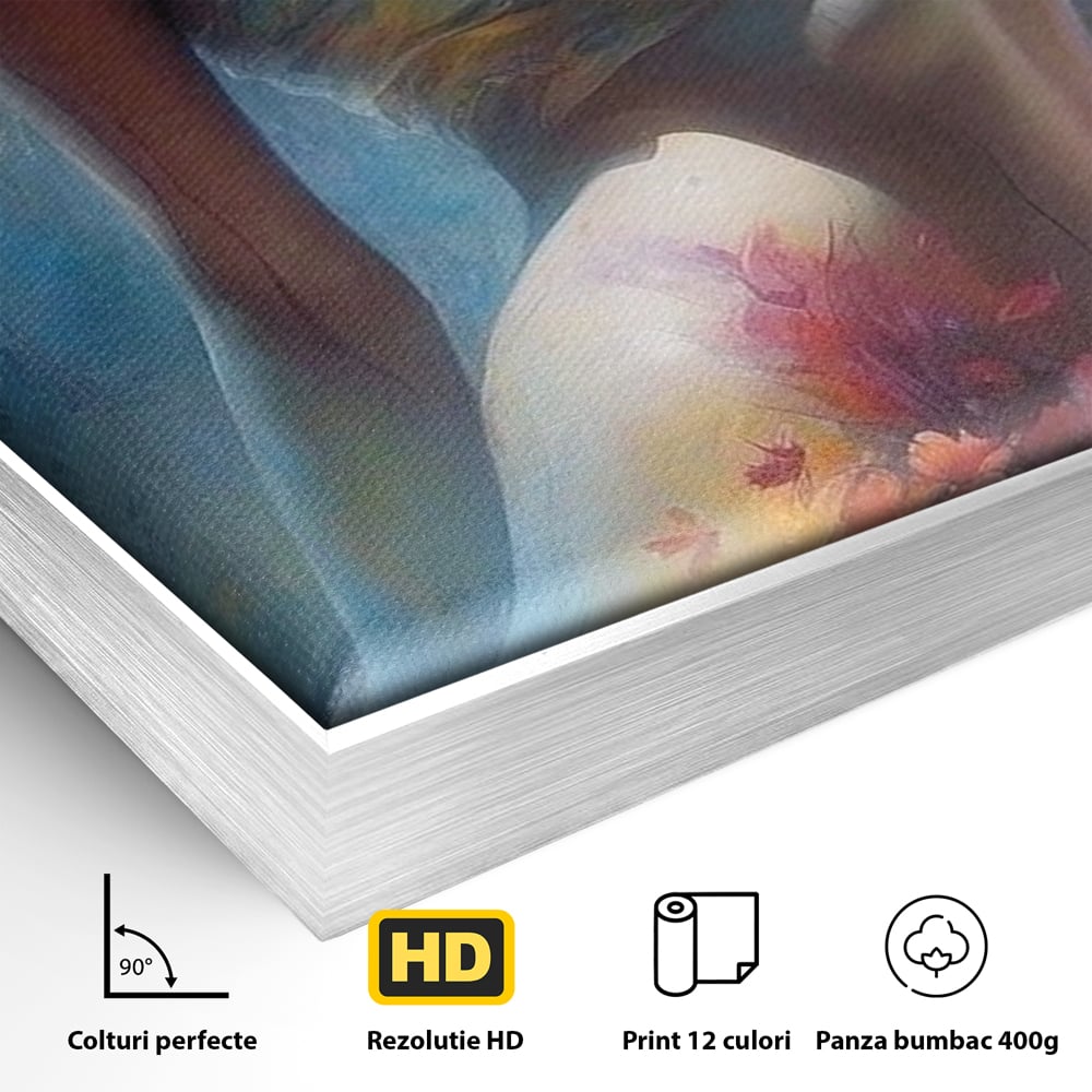Tablou Canvas Premium, LuxCanva® P1048, Spiritul Primaverii, Lumina, Femeie, Vis, Renastere, Culori, Trup, Flori, Miscare, Armonie, Mistic, Emotie, Natura, Traire, Living, Dormitor