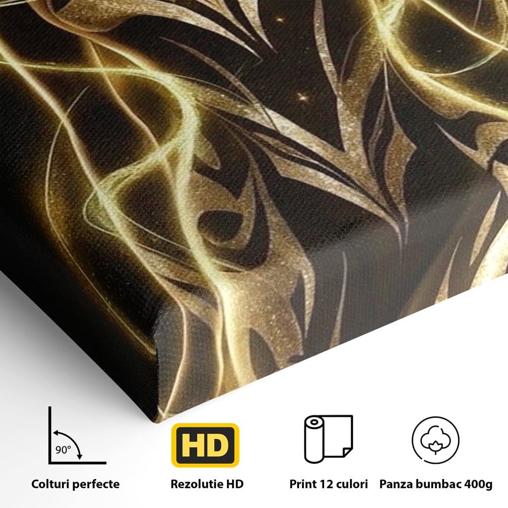 Tablou Canvas Premium, LuxCanva® P1049, Dansul Aurului, Regina, Lumina, Silueta, Divin, Spirit, Aurora, Feminitate, Energie, Solar, Regal, Trup, Sacru, Gratie, Cosmic, Living, Dormitor