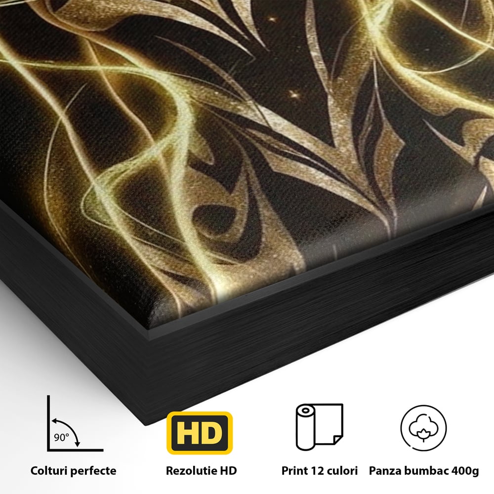 Tablou Canvas Premium, LuxCanva® P1049, Dansul Aurului, Regina, Lumina, Silueta, Divin, Spirit, Aurora, Feminitate, Energie, Solar, Regal, Trup, Sacru, Gratie, Cosmic, Living, Dormitor