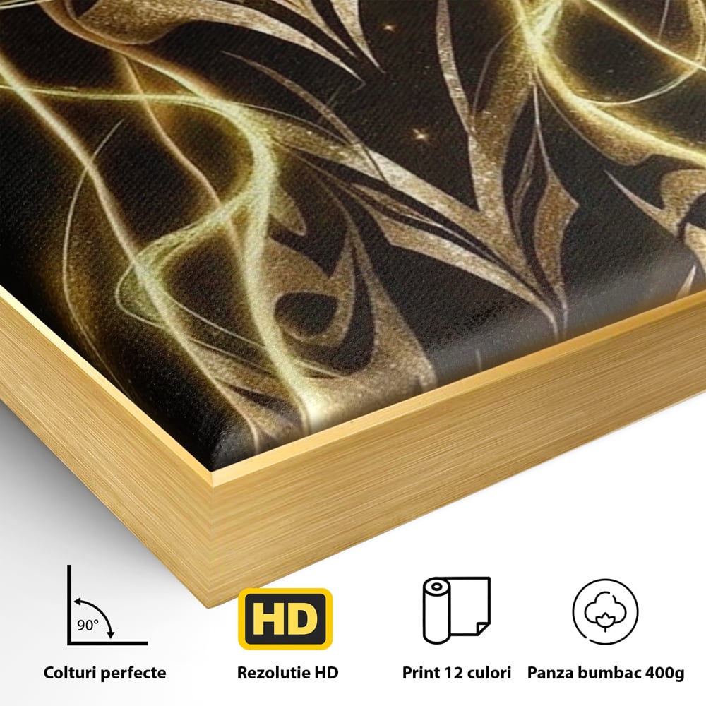 Tablou Canvas Premium, LuxCanva® P1049, Dansul Aurului, Regina, Lumina, Silueta, Divin, Spirit, Aurora, Feminitate, Energie, Solar, Regal, Trup, Sacru, Gratie, Cosmic, Living, Dormitor