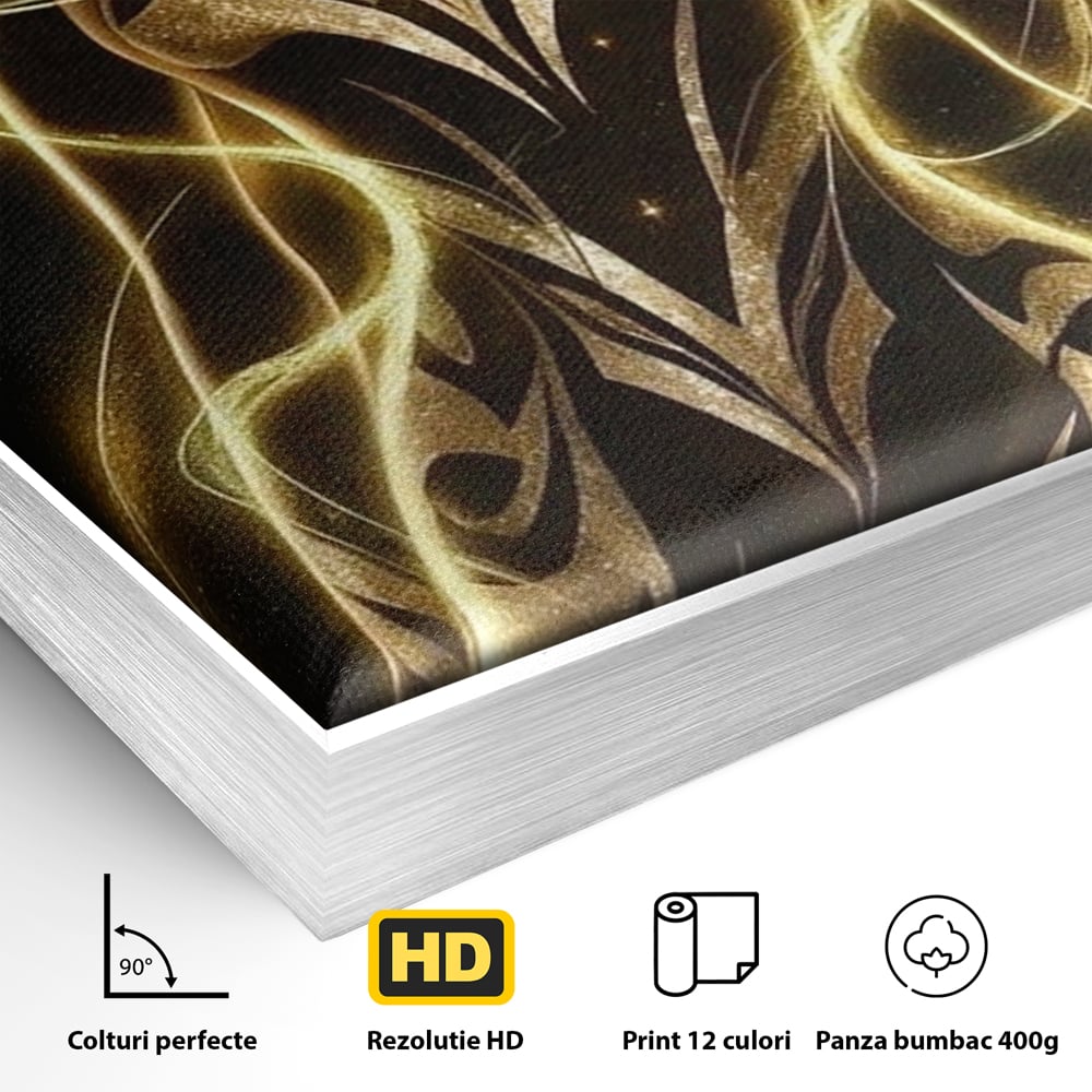 Tablou Canvas Premium, LuxCanva® P1049, Dansul Aurului, Regina, Lumina, Silueta, Divin, Spirit, Aurora, Feminitate, Energie, Solar, Regal, Trup, Sacru, Gratie, Cosmic, Living, Dormitor