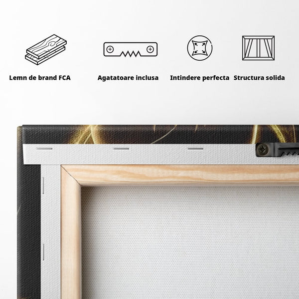 Tablou Canvas Premium, LuxCanva® P1049, Dansul Aurului, Regina, Lumina, Silueta, Divin, Spirit, Aurora, Feminitate, Energie, Solar, Regal, Trup, Sacru, Gratie, Cosmic, Living, Dormitor