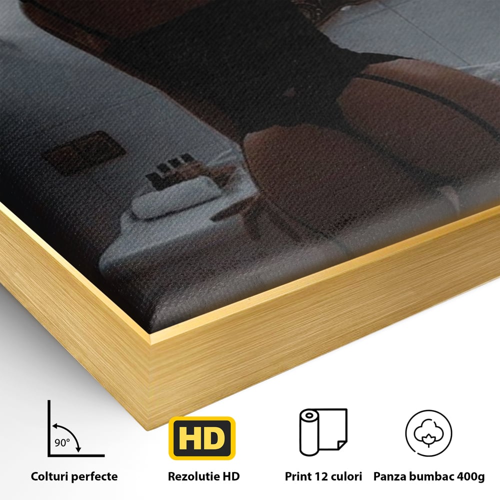 Tablou Canvas Premium, LuxCanva® P1053, Moment de Intimitate,  Silueta, Oglinda, Atmosfera, Intim, Eleganta, Umbre, Lenjerie, Boudoir, Reflectie, Estetica, Vintage, Living, Dormitor