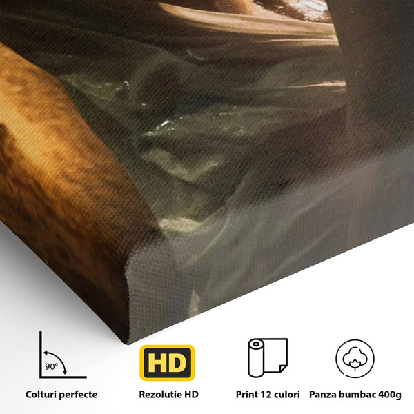 Leinwand Premium Canvas Wandkunst, LuxCanva® P1054, Wasser gewickelt, Licht, warm, Wasser, Textur, Schatten, nass, Ton, golden, sinnlich, sexy, flüssig, Spritzer, Schatten, Bewegung, Wohnen, Schlafzimmer