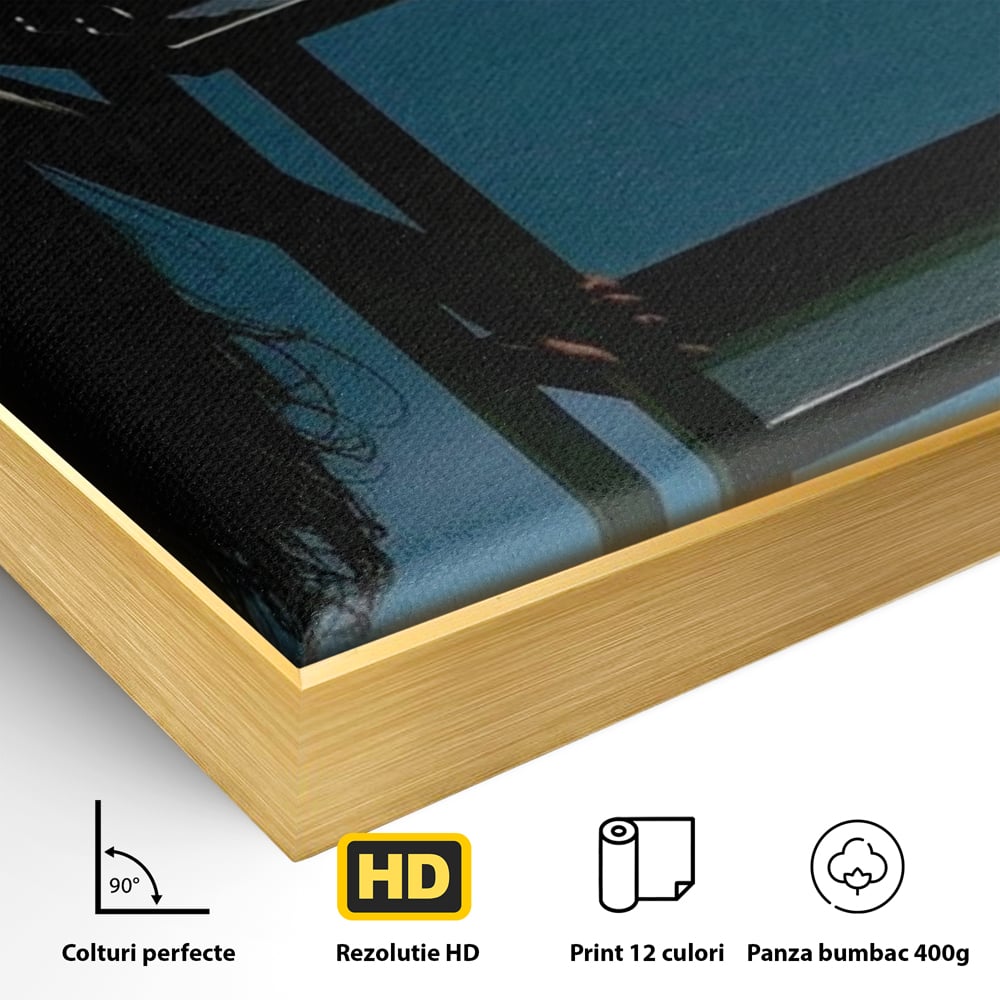 Tablou Canvas Premium, LuxCanva® P1057, Coregrafia Trupului, Gravitatie, Senzual, Lumina, Umbre, Corp, Iubire, Dezlantuire, Timiditate, Cizme, Albastru, Masa, Echilibru, Living, Dormitor
