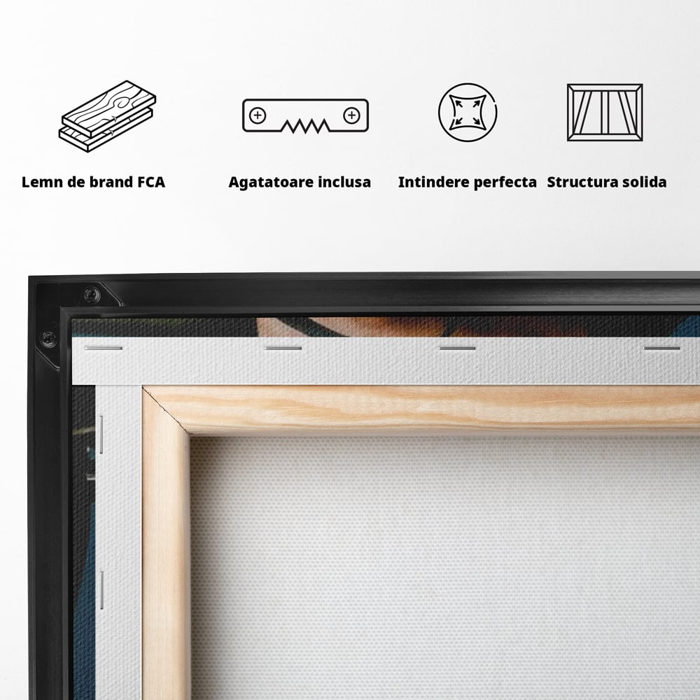 Tablou Canvas Premium, LuxCanva® P1057, Coregrafia Trupului, Gravitatie, Senzual, Lumina, Umbre, Corp, Iubire, Dezlantuire, Timiditate, Cizme, Albastru, Masa, Echilibru, Living, Dormitor