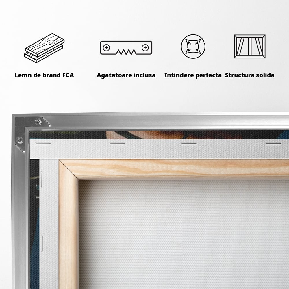 Tablou Canvas Premium, LuxCanva® P1057, Coregrafia Trupului, Gravitatie, Senzual, Lumina, Umbre, Corp, Iubire, Dezlantuire, Timiditate, Cizme, Albastru, Masa, Echilibru, Living, Dormitor