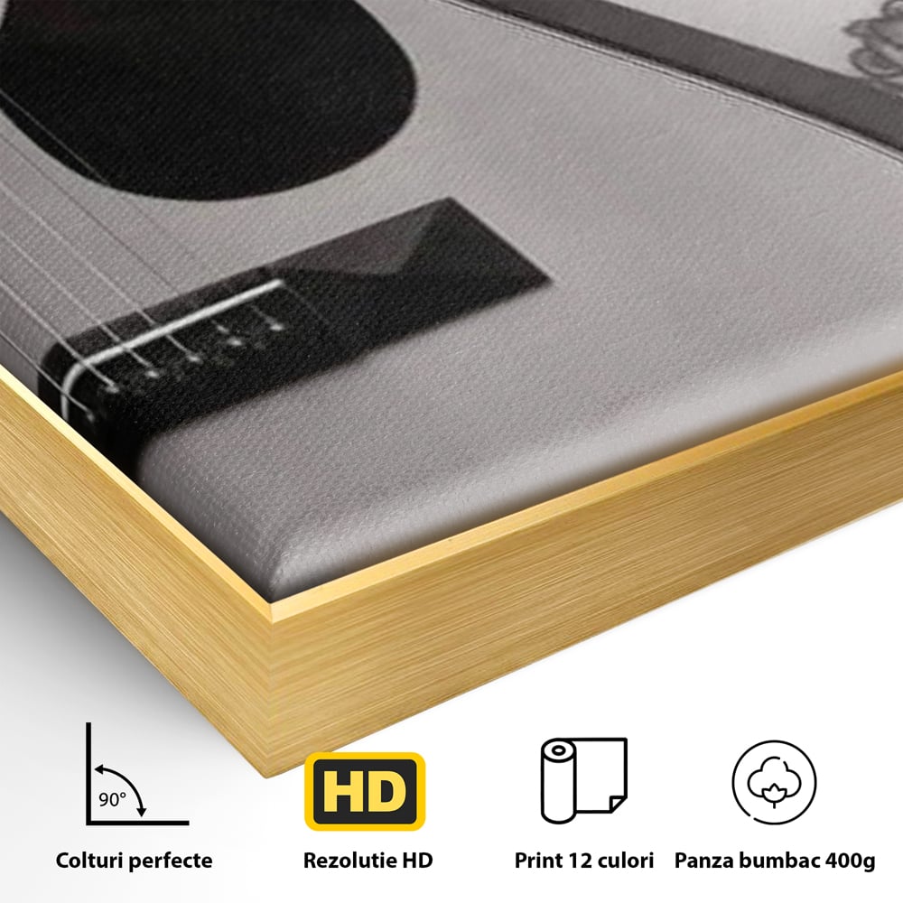 Leinwand Premium Canvas Wandkunst, LuxCanva® P1060, Instrument der Sünde, Gitarre, Silhouette, Körper, Sexy, Frau, Tattoos, Verführerisch, Schlafzimmer, Wohnzimmer